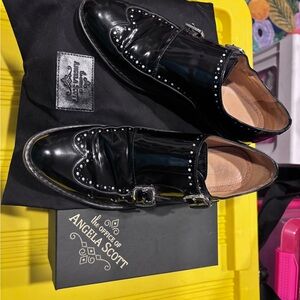 Angela Scott Black Patent Leather Women's Oxfords